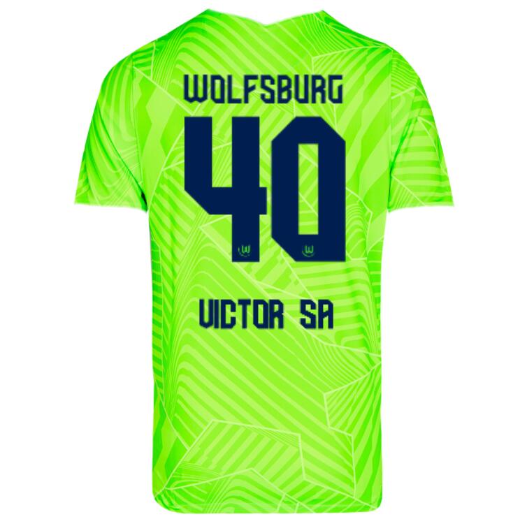 2021/22 Wolfsburg Home Kit Soccer Jersey with Victor SA 40 printing